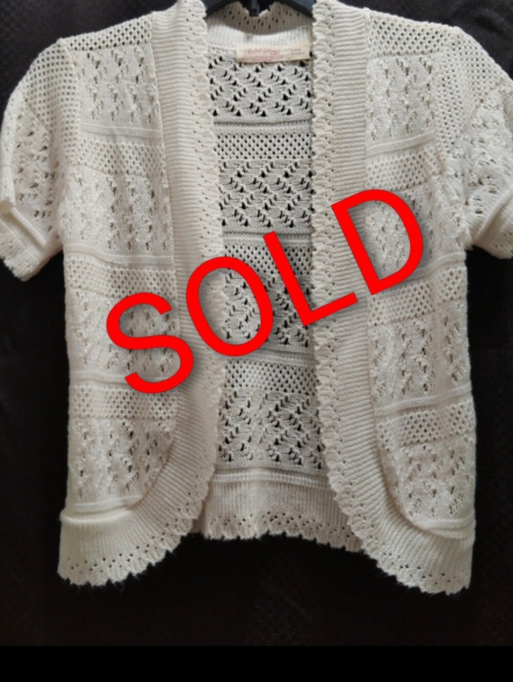 (Sold) Vintage Faded Glory Cream Open-Front Cardigan
